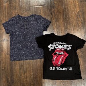 Kids Black Rolling Stones Graphic Tee - U.S. Tour '78 and blue Cat and Jack Tee